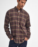 Drumhill Tailored Long Sleeved Shirt in Classic Brown by Barbour