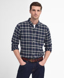 Drumhill Tailored Long Sleeved Shirt in Classic Navy by Barbour