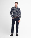 Drumhill Tailored Long Sleeved Shirt in Classic Navy by Barbour