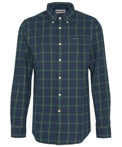 Lanark Tailored Long Sleeved Shirt in Green Loch by Barbour