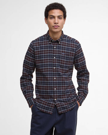 Haddington Tailored Tartan Shirt in Midnight Oak Tartan by Barbour