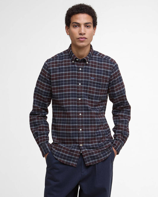 Haddington Tailored Tartan Shirt in Midnight Oak Tartan by Barbour