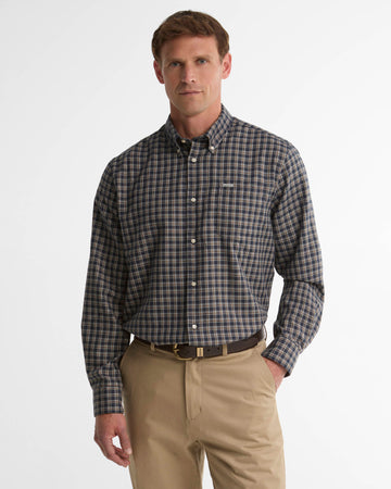Cliff Regular-Fit Long-Sleeved Shirt in Navy by Barbour