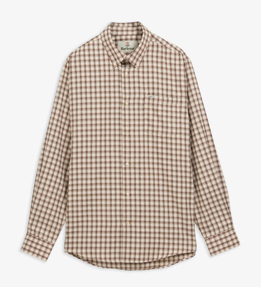 Cliff Regular-Fit Long-Sleeved Shirt in Dark Bordeaux by Barbour