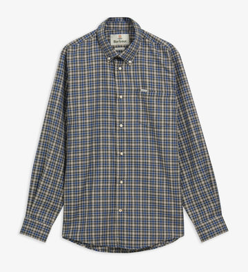 Dishford Thermo-Weave Regular Fit Long-Sleeved Shirt in Olive by Barbour