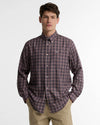 Dishford Thermo-Weave Regular Fit Long-Sleeved Shirt in Dark Bordeaux by Barbour