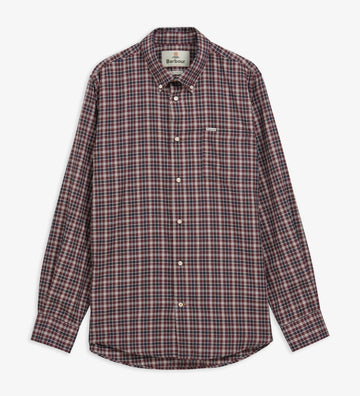 Dishford Thermo-Weave Regular Fit Long-Sleeved Shirt in Dark Bordeaux by Barbour