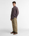 Dishford Thermo-Weave Regular Fit Long-Sleeved Shirt in Dark Bordeaux by Barbour