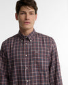 Dishford Thermo-Weave Regular Fit Long-Sleeved Shirt in Dark Bordeaux by Barbour
