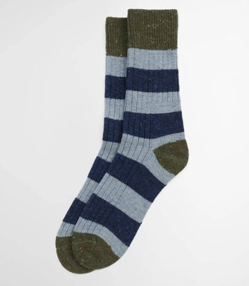Houghton Stripe Socks in Bluestone by Barbour