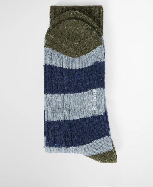 Houghton Stripe Socks in Bluestone by Barbour