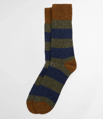 Houghton Stripe Socks in Thyme by Barbour