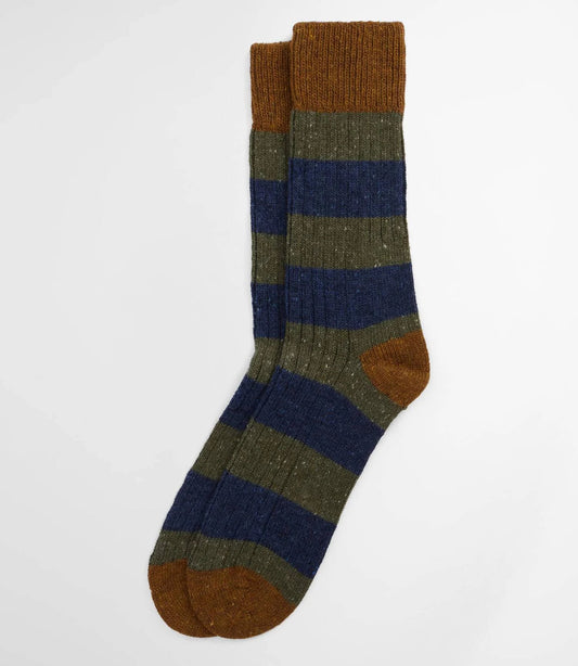 Houghton Stripe Socks in Thyme by Barbour