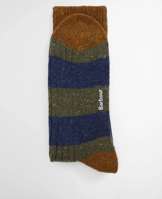 Houghton Stripe Socks in Thyme by Barbour