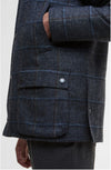 Bedale Check Corduroy Collar Wool Jacket in Blue by Barbour