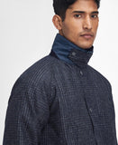 Bedale Check Wool Jacket in Navy by Barbour