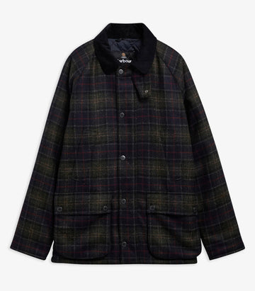 Tartan Bedale Wool Jacket in Shadow Classic Tartan by Barbour