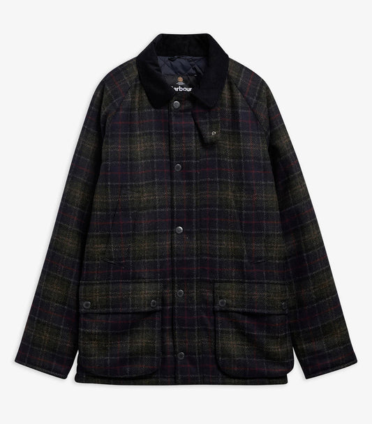 Tartan Bedale Wool Jacket in Shadow Classic Tartan by Barbour