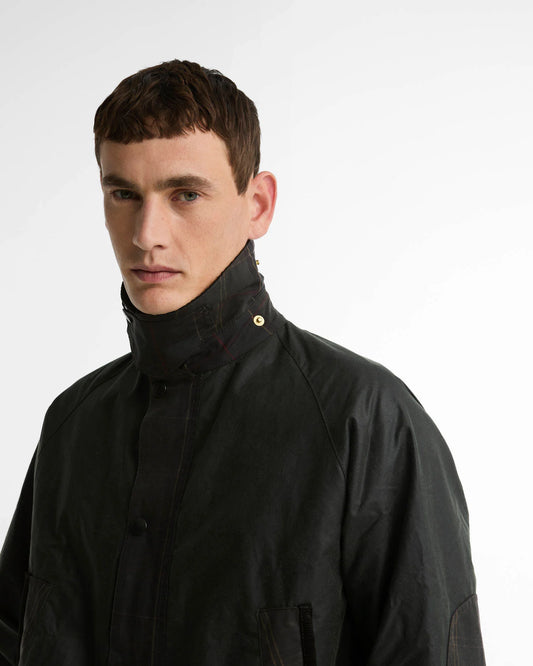 Icons Patch Bedale Waxed Jacket in Sage by Barbour