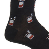 Black with Whiskey Brown, Ash, and Red Bourbon with Cigar Mid-Calf Socks by Dapper Classics