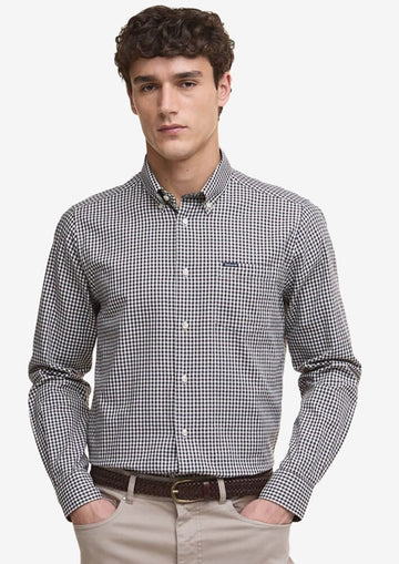 Padshaw Tailored Long-Sleeved Shirt in Dark Oak by Barbour
