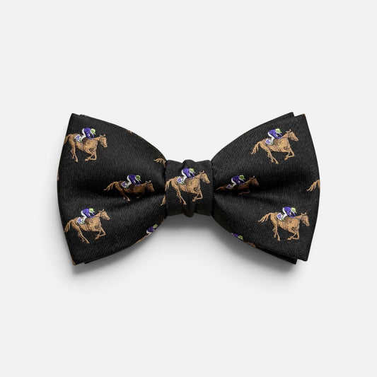 "Stride" 100% Silk Bow Tie in Black by Logan's