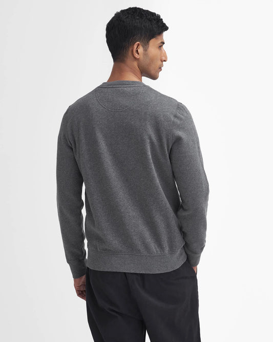 Prep Logo Sweatshirt in Mid Grey Marl by Barbour