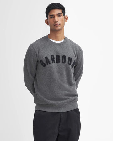 Prep Logo Sweatshirt in Mid Grey Marl by Barbour