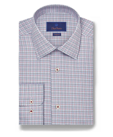 Blue & Berry Royal Oxford Check Regular Fit Dress Shirt in Blue/Berry by David Donahue