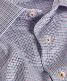 Blue & Berry Royal Oxford Check Regular Fit Dress Shirt in Blue/Berry by David Donahue