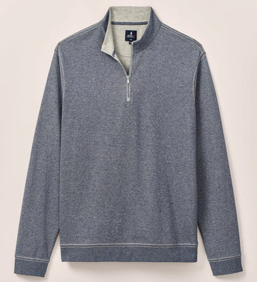 Hanks Lightweight Textured 1/4 Zip Pullover in Navy by Johnnie-O