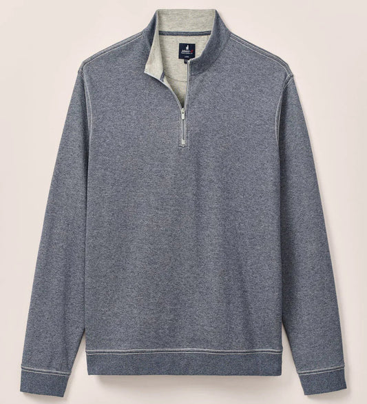 Hanks Lightweight Textured 1/4 Zip Pullover in Navy by Johnnie-O