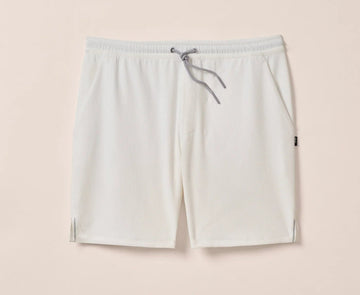 Jumpin Ribbed Knit Performance Shorts in White by Johnnie-O