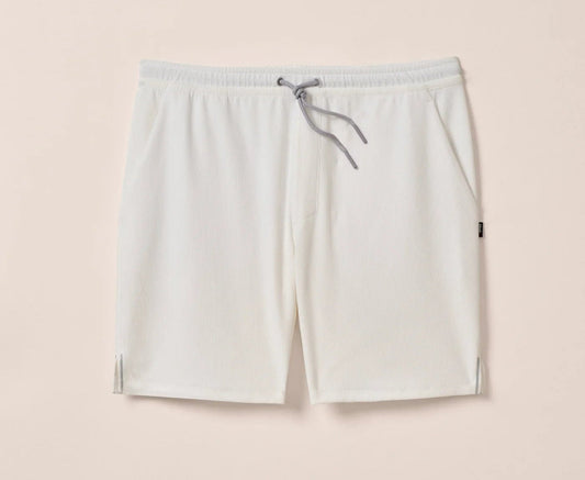 Jumpin Ribbed Knit Performance Shorts in White by Johnnie-O