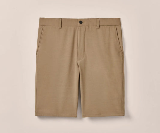 Mulligan Performance Woven Shorts in Light Khaki by Johnnie-O