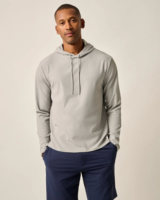 Hoppin Performance Drawstring Hoodie in Seal by Johnnie-O
