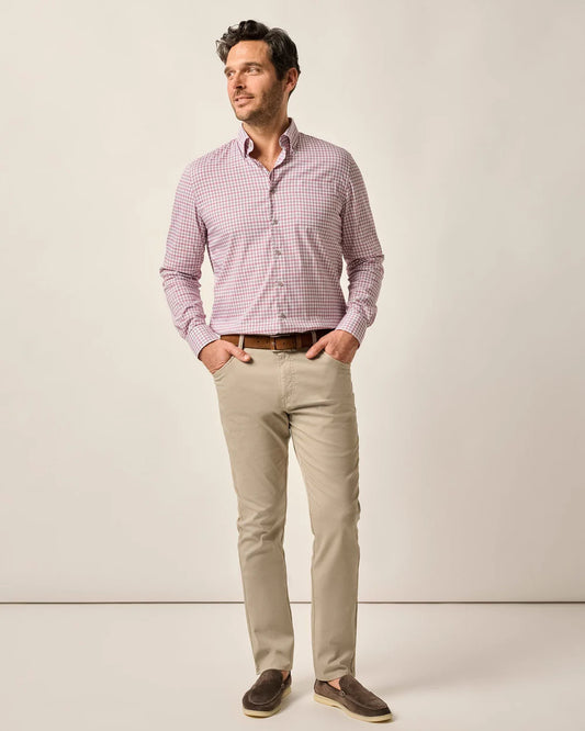 Atlas Lightweight Stretch 5-Pocket Pants in Sage by Johnnie-O