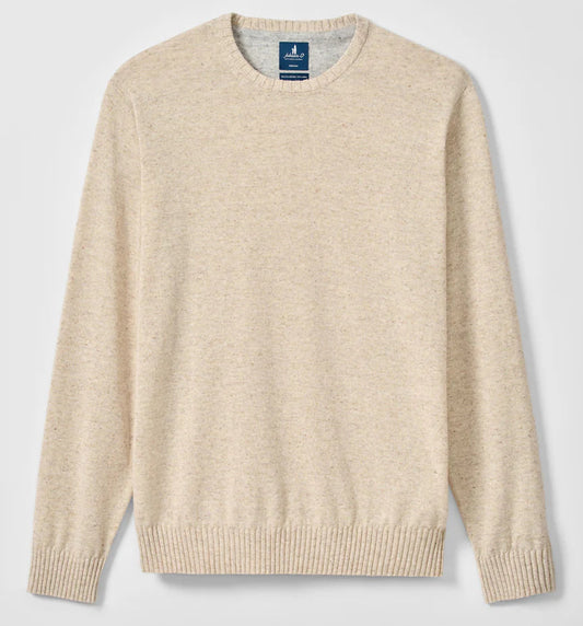 Albus Heathered Linen Blend Crewneck Sweater in Barley by Johnnie-O
