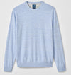 Albus Heathered Linen Blend Crewneck Sweater in Gulf Blue by Johnnie-O