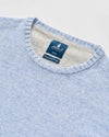 Albus Heathered Linen Blend Crewneck Sweater in Gulf Blue by Johnnie-O