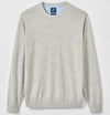 Albus Heathered Linen Blend Crewneck Sweater in Light Gray by Johnnie-O