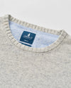 Albus Heathered Linen Blend Crewneck Sweater in Light Gray by Johnnie-O