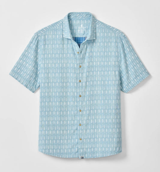 Beachley Short Sleeve Hangin' Out Button Down Shirt in Maliblu by Johnnie-O