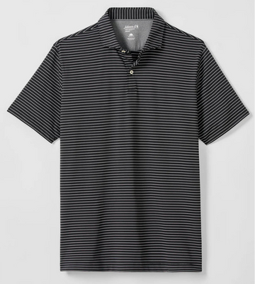 Beau Stripe Performance Jersey Polo in Black by Johnnie-O
