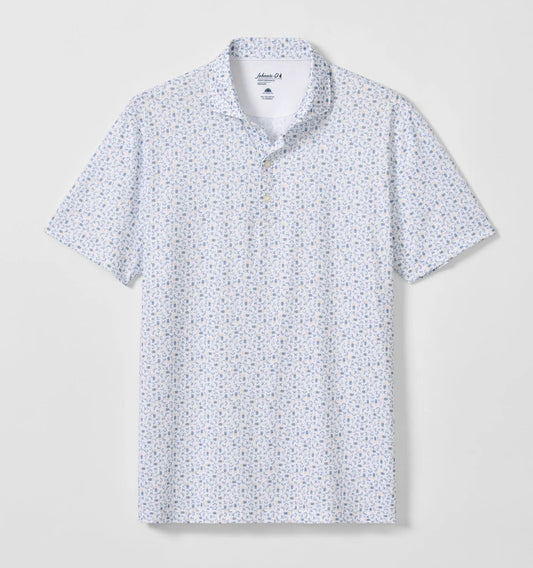 Cabana Bar Performance Jersey Polo in Carbon Fiber by Johnnie-O