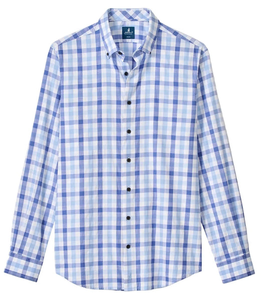Slub Cotton Button Down Shirt Candler in Maliblu by Johnnie-O