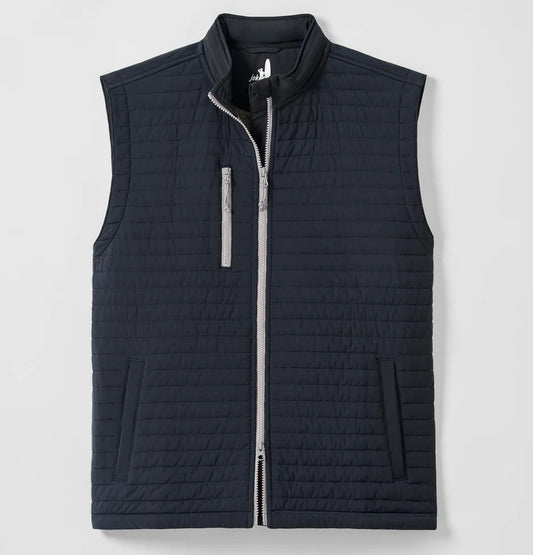 Crosswind Quilted Performance Vest in Black by Johnnie-O