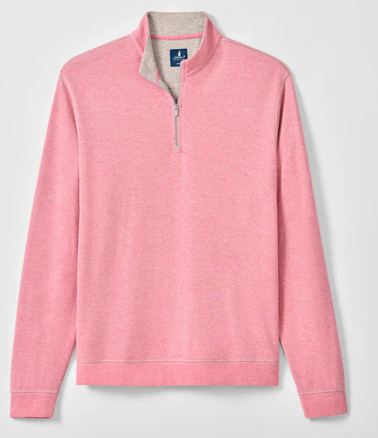 Hanks Lightweight Textured 1/4 Zip Pullover in Berry by Johnnie-O