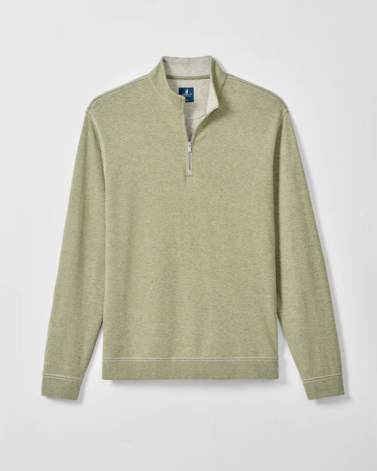 Hanks Lightweight Textured 1/4 Zip Pullover in Pesto by Johnnie-O