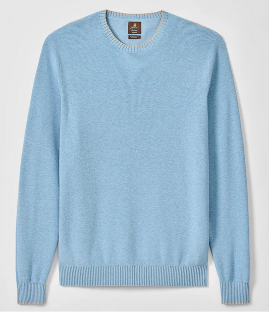 Hatcher Cotton Blend Crewneck Sweater in Maliblu by Johnnie-O